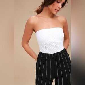 Free People Honey White Textured Tube Top